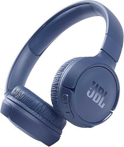 JBL Tune 510BT - Bluetooth Headphones with up to 40 hours of battery life, microphone, foldable and comfortable design, compatible with Android and iOS (blue)