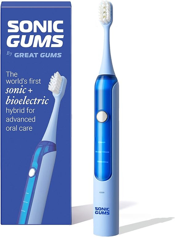 Sonic Gums electric toothbrush for oral health, gum disease, gingivitis, and receding gums—ultra-soft sonic toothbrush for sensitive gums, plaque removal, and periodontal care.