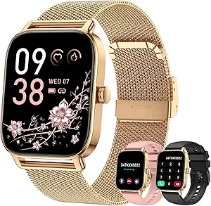 Smart Watch for Women Android/iPhone: Fitness Tracker Smart Watches Rose Gold IP68 Waterproof Bluetooth Calls Answer&Make 1.85" Smartwatch Activity Pedometer Heart Rate SpO2 Monitor 120+ Sports Model